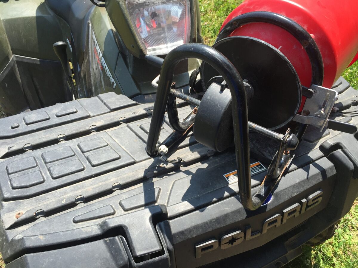 Gear lashed to Polaris ATV rack