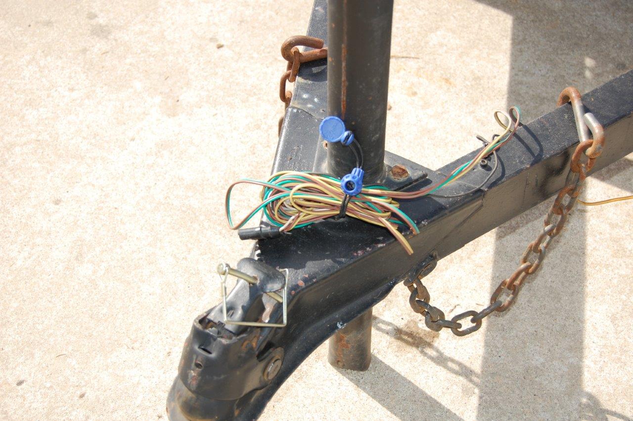 Trailer hitch wiring lashed